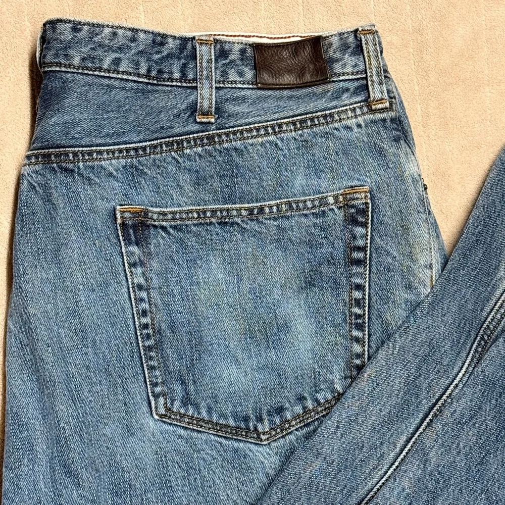 Men's Lands' End Relaxed Jeans Waist 40 Blue Plaid Lined Vintage